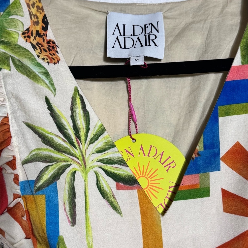 NWT Alden Adair Mini Hope Dress in Sahara Jungle Print Cap Ruffle Sleeves szM - Picture 5 of 16